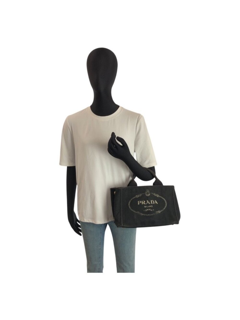 Prada Canapa Black Canvas Tote - Picture 7 of 9